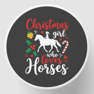 Christmas Girl Who Loves Horses Mini Candle Favors
