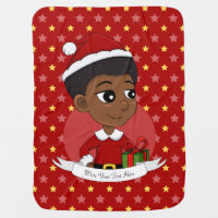 Christmas girl with an Afro cartoon Fleece Blanket