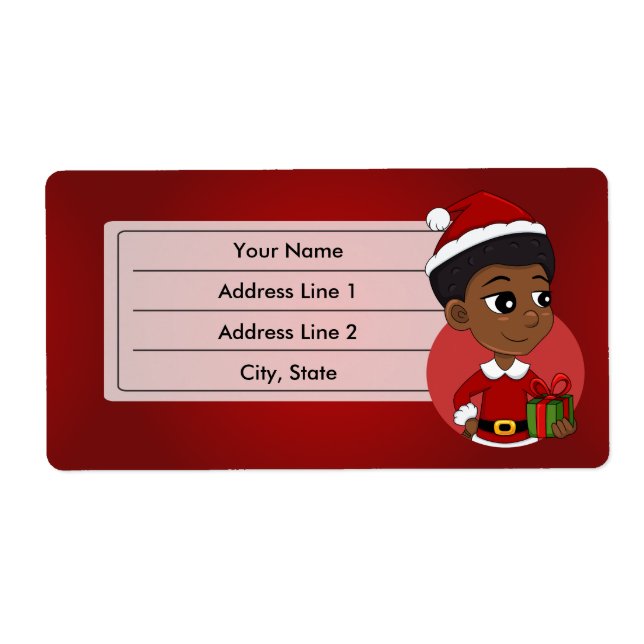 Christmas girl with an Afro cartoon Label (Front)