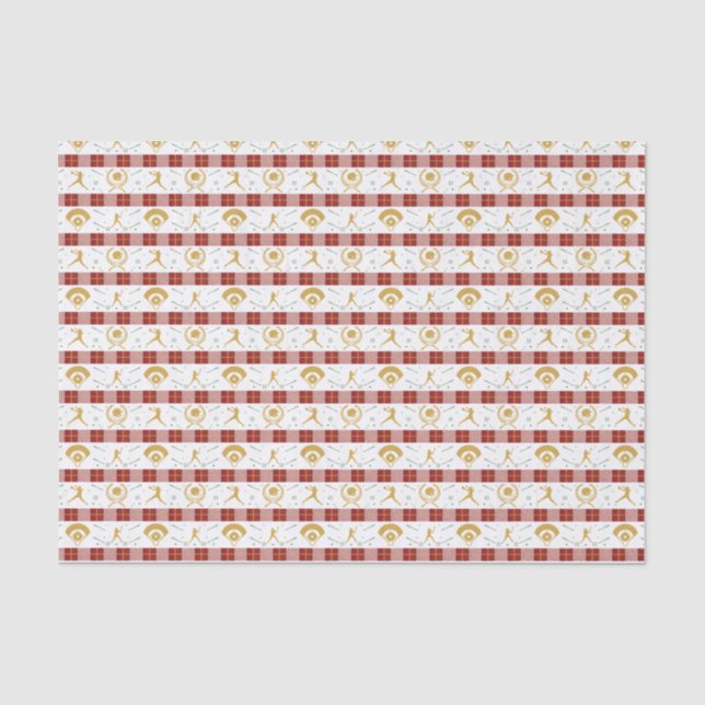 Christmas Girls Softball Player - Red Green Tissue Paper (Front)