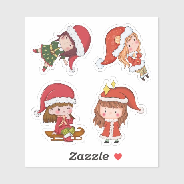 Christmas Girls Sticker (Sheet)
