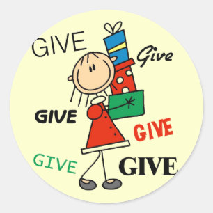 Christmas Give Give Give Tshirts and Gifts Classic Round Sticker