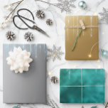 Christmas Glam Foil Metallic Glitter Icicle Wrapping Paper Sheets<br><div class="desc">You may change the color by choosing the customize option and then change the background color. Contact me at colorflowcreations@gmail.com if you with to have this design on another product. Purchase my original abstract acrylic painting for sale at www.etsy.com/shop/colorflowart. See more of my creations or follow me at www.facebook.com/colorflowcreations, www.instagram.com/colorflowcreations,...</div>