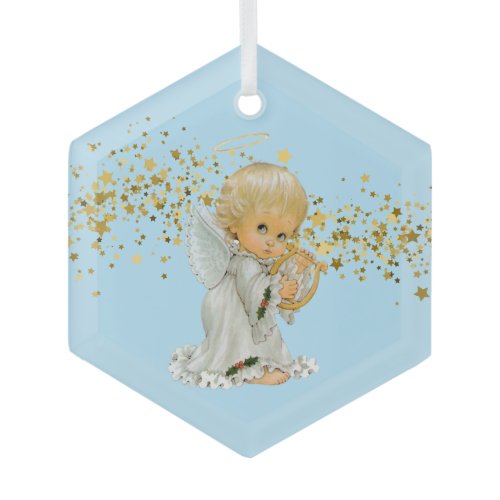 Christmas Glasa Ornament-Little Angel  Glass Ornament