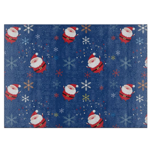 Christmas Glass Cutting Board/Santa Board (Front)