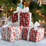 Christmas Glitter Coastal Seahorse Pattern Red Wrapping Paper Sheets<br><div class="desc">This beachy coastal Christmas wrapping paper set features an ocean inspired pattern of seahorses, seashells, and holly sprigs, with 3 different variations: silver glitter pattern on red background; red glitter pattern on white background; and white pattern on red glitter background. If you would like this design on more products or...</div>