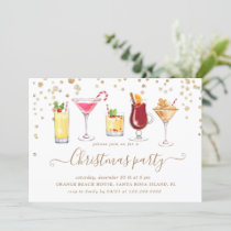 Christmas Glitter Cocktail Party Invitation