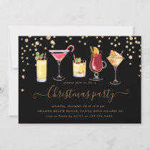 Christmas glitter cocktail party invitation