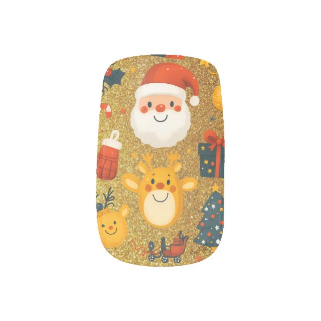 Christmas Glitter Nail Art Decals (Left Thumb)