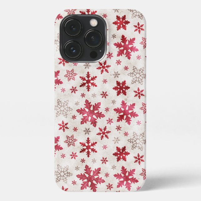 Christmas Glitter Snowflakes All Options iPhone 13 iPhone Case (Back)