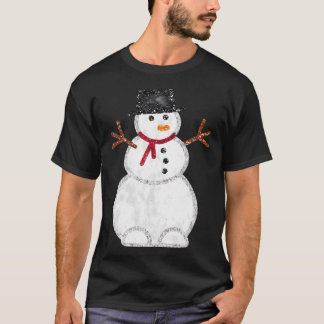 Christmas Glitter Snowman T-Shirt
