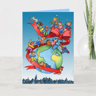 Christmas Globe Bauble with Kids Holiday Card