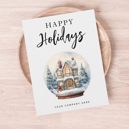 Christmas Globe House Happy Holidays Real Estate Holiday Postcard
