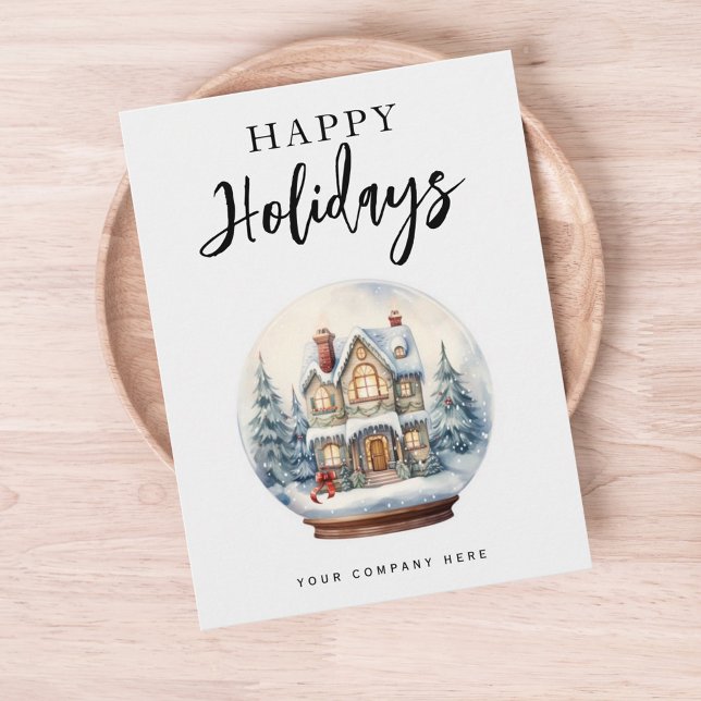 Christmas Globe House Happy Holidays Real Estate Holiday Postcard (Creator Uploaded)