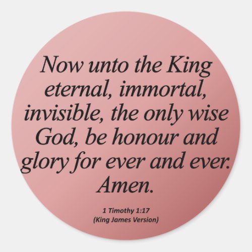 Christmas Glory to God Forever 1 Timothy 1_15 Classic Round Sticker