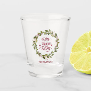Christmas Glory to the New Born King Monogram Shot Glass