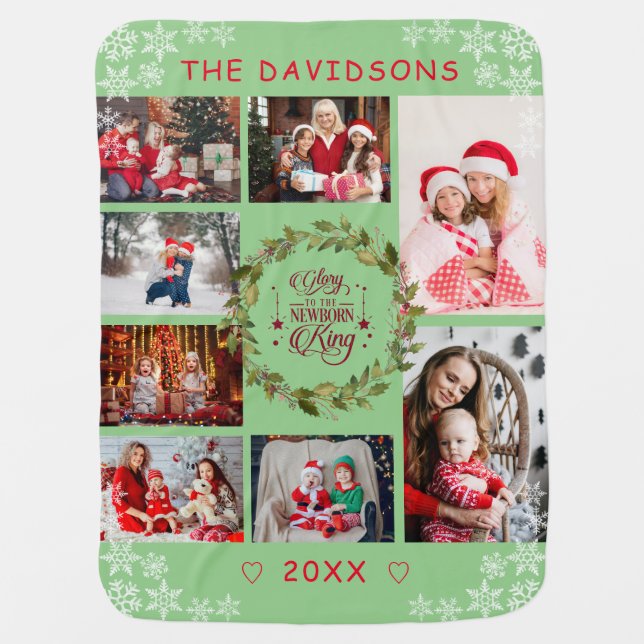 Christmas Glory To The New Born King Photo Collage Baby Blanket (Front)