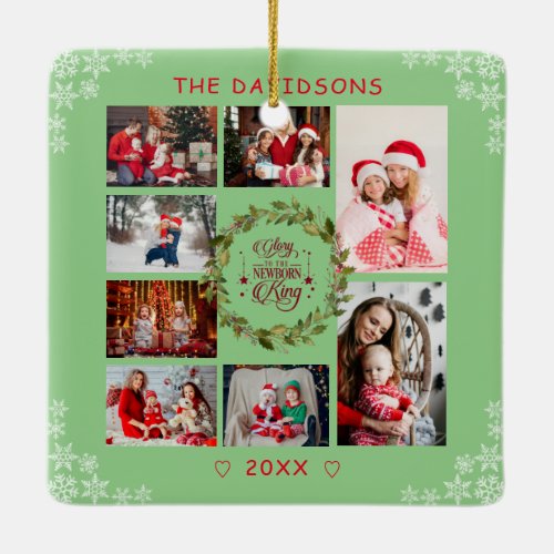 Christmas Glory To The New Born King Photo Collage Ceramic Ornament