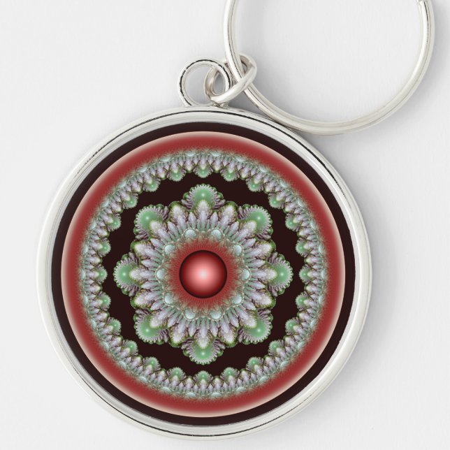 Christmas glossy round decoration keychain (Front)
