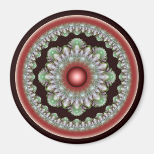 Christmas glossy round decoration magnet