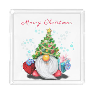 Christmas Gnome Acrylic Tray
