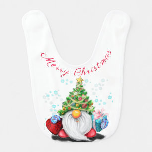 Christmas Gnome Baby Bib
