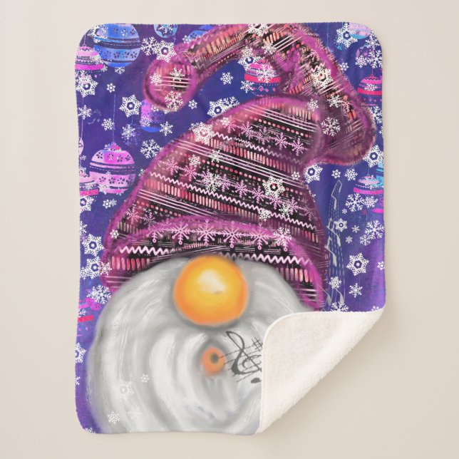 Christmas Gnome Baby Sherpa Blanket (Front)