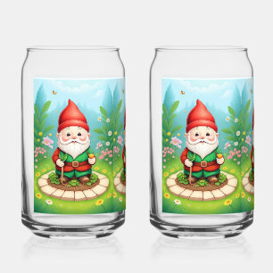Christmas Gnome Can Glass