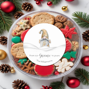 Christmas Gnome Classic Round Sticker