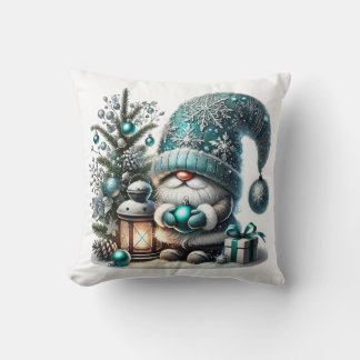 Christmas gnome cozy Christmas cozy gnome Throw Pillow
