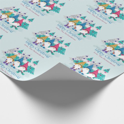 Christmas Gnome Cute and Colorful Personalized Wrapping Paper