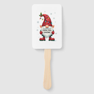 Christmas Gnome Dancing Gnome Family Christmas (2) Hand Fan
