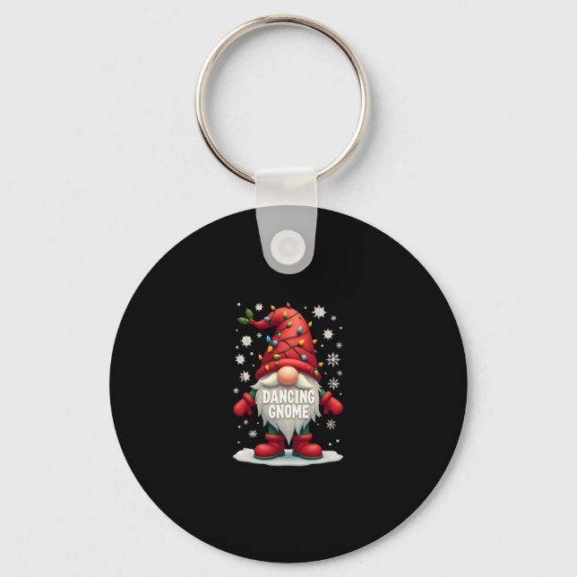 Christmas Gnome Dancing Gnome Family Christmas (3) Keychain (Front)