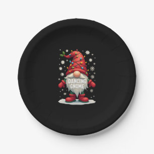 Christmas Gnome Dancing Gnome Family Christmas (3) Paper Plates