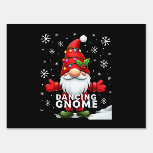 Christmas Gnome Dancing Gnome Family Christmas (4) Sign