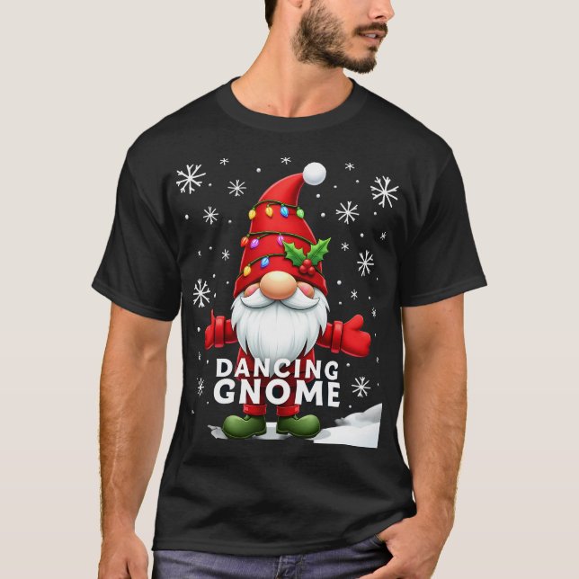 Christmas Gnome Dancing Gnome Family Christmas (4) T-Shirt (Front)
