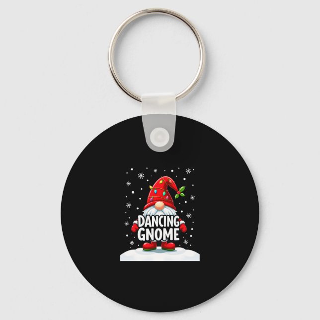 Christmas Gnome Dancing Gnome Family Christmas (5) Keychain (Front)