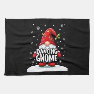 Christmas Gnome Dancing Gnome Family Christmas (5) Kitchen Towel