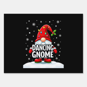 Christmas Gnome Dancing Gnome Family Christmas (5) Sign