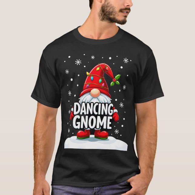 Christmas Gnome Dancing Gnome Family Christmas (5) T-Shirt (Front)