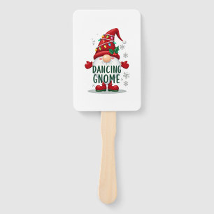 Christmas Gnome Dancing Gnome Family Christmas (6) Hand Fan