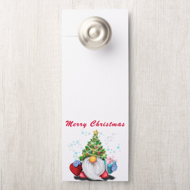 Christmas Gnome Door Hanger (On Knob)