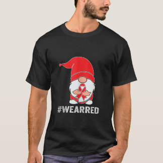 Christmas gnome drug free just say no wear red rib T-Shirt