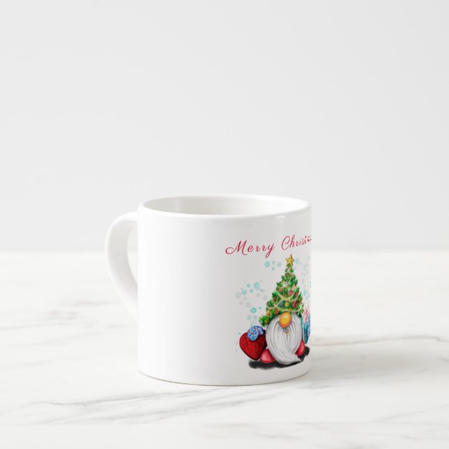 Christmas Gnome Espresso Mug (Front Left)