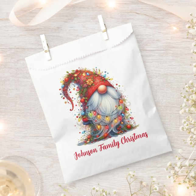 Christmas Gnome Favor Bag (Clipped)