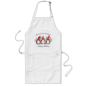 Christmas Gnome for the Holidays Custom Name Long Apron
