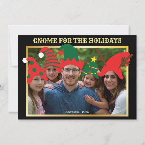 Christmas Gnome for the Holidays Fun Family Photo Invitation