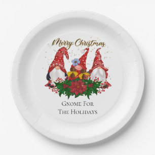 Christmas Gnome For The Holidays Trendy Paper Plates