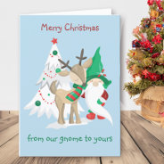 Christmas Gnome From Our Home To Yours Cute Funny Holiday Card at Zazzle