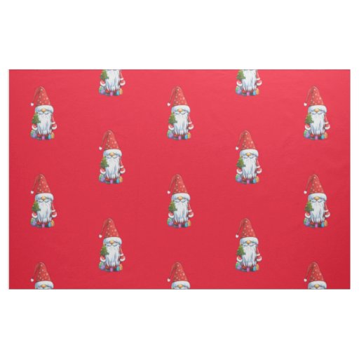 Christmas Gnome Gonk Dressed In A Festive Outfit Fabric